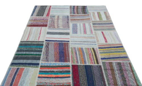 Teselya Bej Çizgili Yün El Dokuma Halısı 160 x 230 Apex Unique