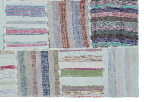 Teselya Bej Çizgili Yün El Dokuma Halısı 160 x 230 Apex Unique