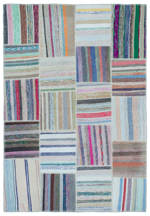 Teselya Bej Çizgili Yün El Dokuma Halısı 160 x 230 Apex Unique