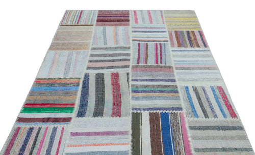 Teselya Bej Çizgili Yün El Dokuma Halısı 160 x 230 Apex Unique