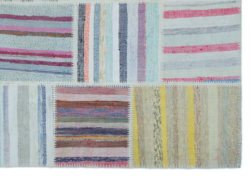 Teselya Bej Çizgili Yün El Dokuma Halısı 160 x 230 Apex Unique