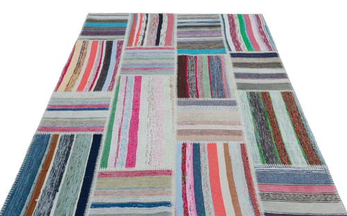 Teselya Mavi Çizgili Yün El Dokuma Halısı 160 x 225 Apex Unique
