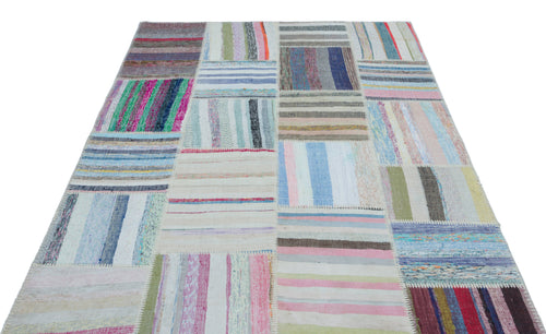 Teselya Bej Çizgili Yün El Dokuma Halısı 160 x 230 Apex Unique
