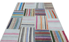 Teselya Bej Çizgili Yün El Dokuma Halısı 160 x 230 Apex Unique