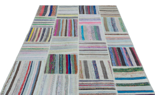 Teselya Bej Çizgili Yün El Dokuma Halısı 160 x 227 Apex Unique