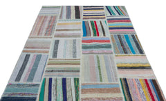 Teselya Bej Çizgili Yün El Dokuma Halısı 160 x 230 Apex Unique