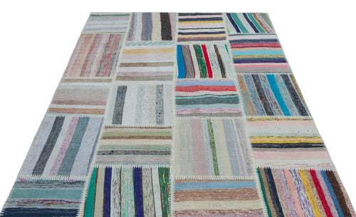 Teselya Bej Çizgili Yün El Dokuma Halısı 160 x 230 Apex Unique