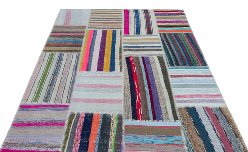 Teselya Bej Çizgili Yün El Dokuma Halısı 160 x 230 Apex Unique