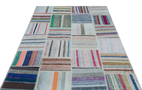 Teselya Bej Çizgili Yün El Dokuma Halısı 158 x 224 Apex Unique