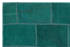 Teselya Turkuaz Patchwork Yün El Dokuma Halısı 155 x 235 Apex Unique