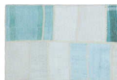 Teselya Mavi Patchwork Yün El Dokuma Halısı 156 x 228 Apex Unique