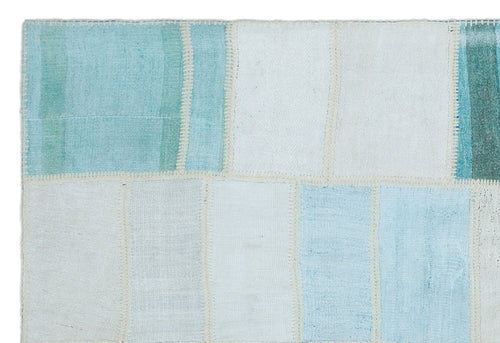 Teselya Mavi Patchwork Yün El Dokuma Halısı 156 x 228 Apex Unique