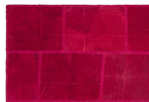 Teselya Pembe Patchwork Yün El Dokuma Halısı 157 x 234 Apex Unique