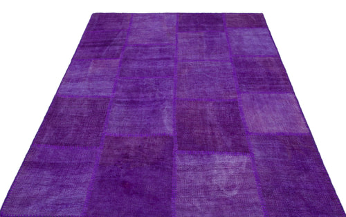 Teselya Mor Patchwork Yün El Dokuma Halısı 160 x 231 Apex Unique