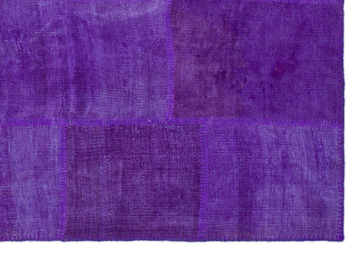 Teselya Mor Patchwork Yün El Dokuma Halısı 160 x 231 Apex Unique