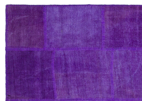 Teselya Mor Patchwork Yün El Dokuma Halısı 160 x 231 Apex Unique