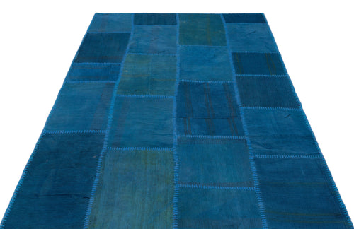 Teselya Mavi Patchwork Yün El Dokuma Halısı 155 x 230 Apex Unique