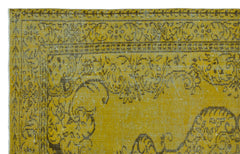 Atina Sarı Eskitme Yün El Dokuma Halısı 178 x 291 Apex Unique
