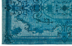 Mora Turkuaz Eskitme Yün El Dokuma Halısı 152 x 263 Apex Unique