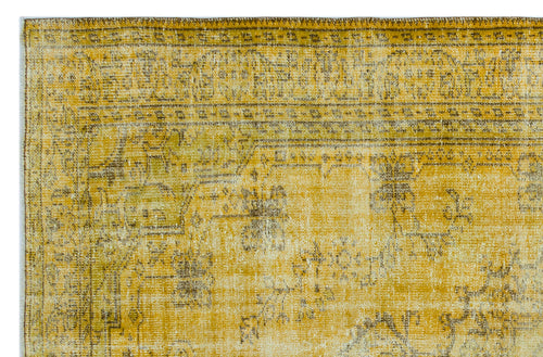 Atina Sarı Eskitme Yün El Dokuma Halısı 184 x 283 Apex Unique