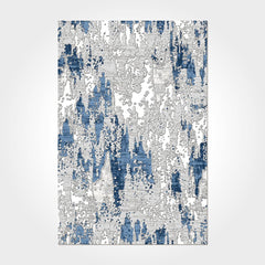 Genevieve Mavi Modern Polyester Şönil ve Pamuk Dijital Baskı Halı Crea