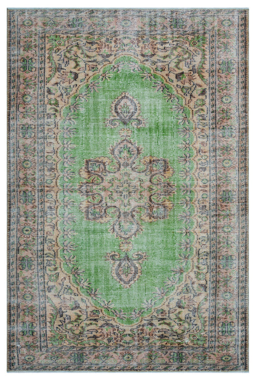 Atina Bej Eskitme Yün El Dokuma Halısı 182 x 276 Apex Unique