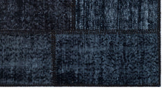 Iskece Siyah Eskitme Yün El Dokuma Halısı 080 x 150 Apex Unique