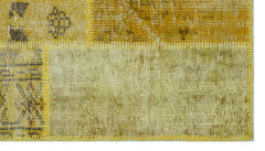 Iskece Sarı Eskitme Yün El Dokuma Halısı 080 x 150 Apex Unique