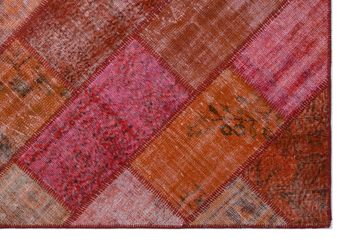 Iskece Kırmızı Eskitme Yün El Dokuma Halısı 160 x 230 Apex Unique