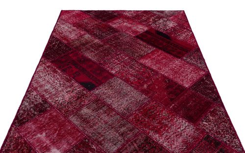 Iskece Kırmızı Eskitme Yün El Dokuma Halısı 160 x 230 Apex Unique