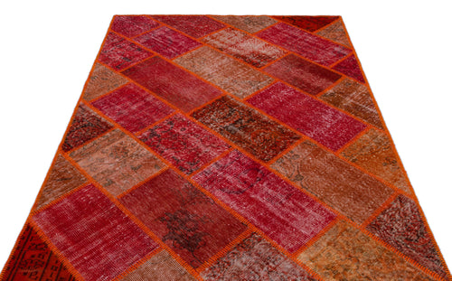Iskece Kırmızı Eskitme Yün El Dokuma Halısı 160 x 230 Apex Unique
