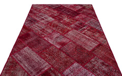 Iskece Kırmızı Eskitme Yün El Dokuma Halısı 160 x 230 Apex Unique
