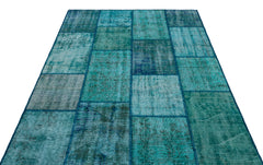 Iskece Turkuaz Eskitme Yün El Dokuma Halısı 160 x 230 Apex Unique