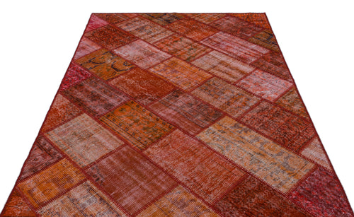 Iskece Kırmızı Eskitme Yün El Dokuma Halısı 160 x 230 Apex Unique