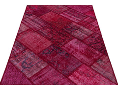 Iskece Kırmızı Eskitme Yün El Dokuma Halısı 120 x 180 Apex Unique