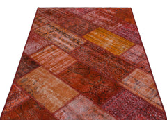 Iskece Kırmızı Eskitme Yün El Dokuma Halısı 120 x 180 Apex Unique