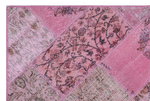 Iskece Pembe Eskitme Yün El Dokuma Halısı 120 x 180 Apex Unique