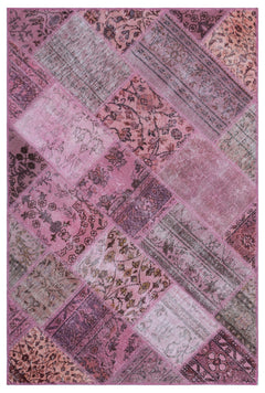 Iskece Pembe Eskitme Yün El Dokuma Halısı 120 x 180 Apex Unique