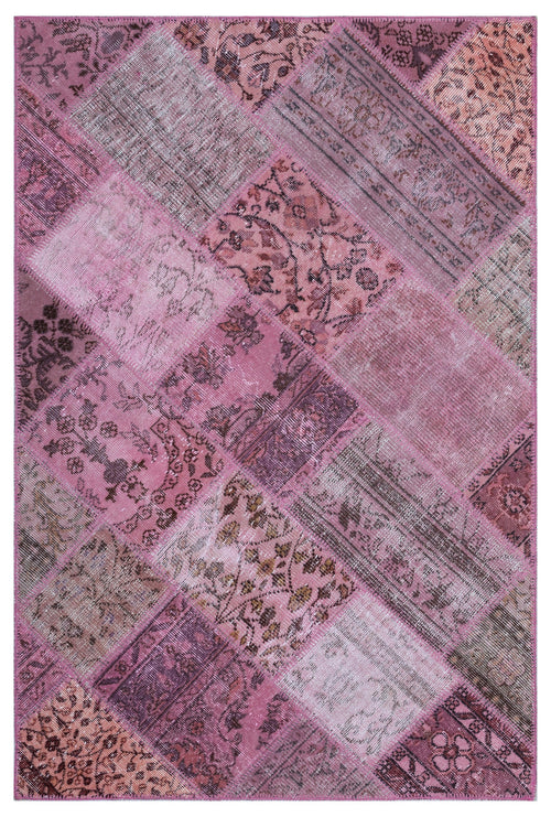 Iskece Pembe Eskitme Yün El Dokuma Halısı 120 x 180 Apex Unique