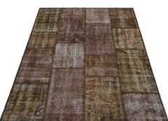 Iskece Kahverengi Eskitme Yün El Dokuma Halısı 120 x 180 Apex Unique