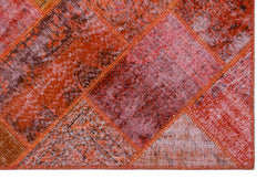 Iskece Kırmızı Eskitme Yün El Dokuma Halısı 120 x 180 Apex Unique