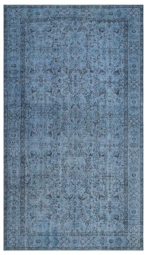 Atina Mavi Eskitme Yün El Dokuma Halısı 166 x 292 Apex Unique