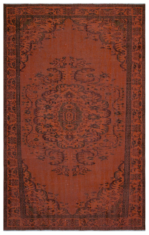 Atina Turuncu Eskitme Yün El Dokuma Halısı 176 x 276 Apex Unique