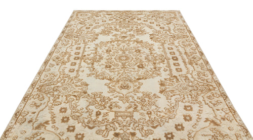 Mora Bej Eskitme Yün El Dokuma Halısı 189 x 304 Apex Unique