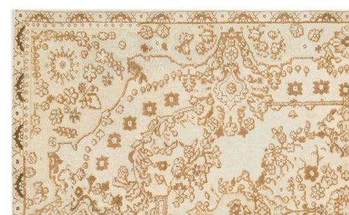Mora Bej Eskitme Yün El Dokuma Halısı 189 x 304 Apex Unique