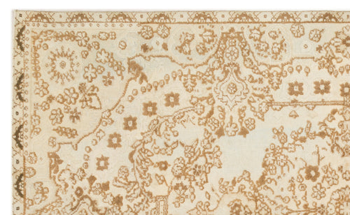Mora Bej Eskitme Yün El Dokuma Halısı 189 x 304 Apex Unique