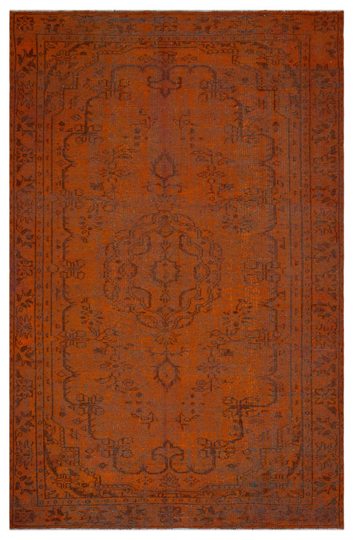 Atina Turuncu Eskitme Yün El Dokuma Halısı 187 x 271 Apex Unique