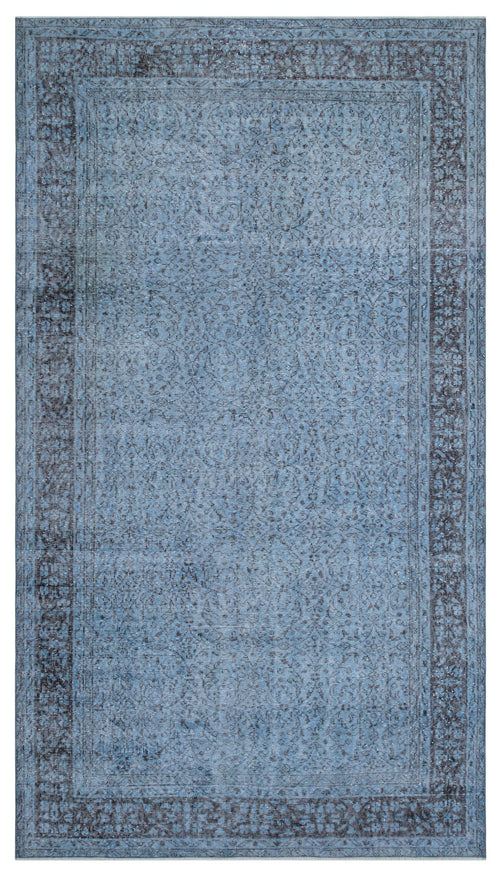 Atina Mavi Eskitme Yün El Dokuma Halısı 177 x 315 Apex Unique