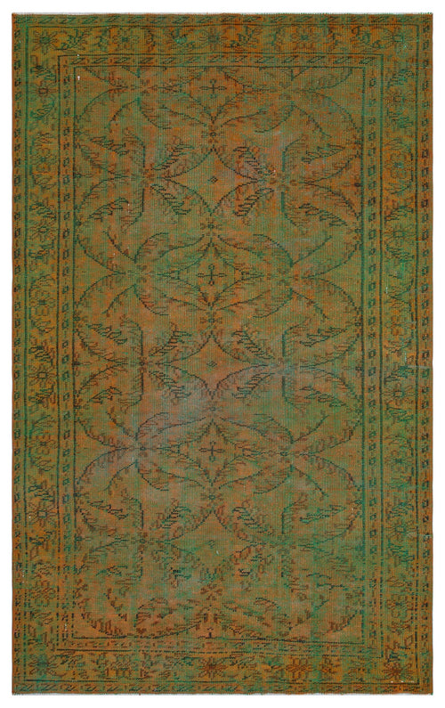 Atina Yeşil Eskitme Yün El Dokuma Halısı 166 x 258 Apex Unique
