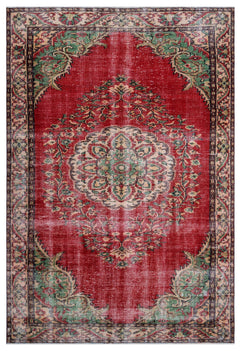 Atina Krem Eskitme Yün El Dokuma Halısı 188 x 273 Apex Unique